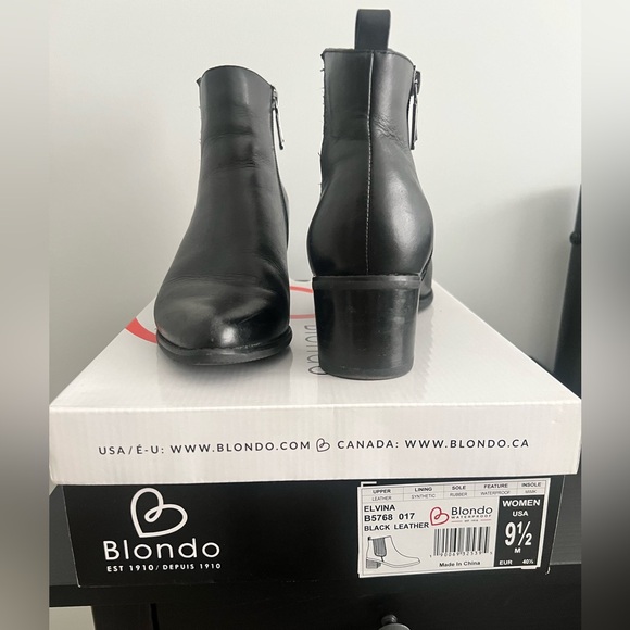Blondo Elvina Waterproof Black Leather Bootie - Picture 2 of 8